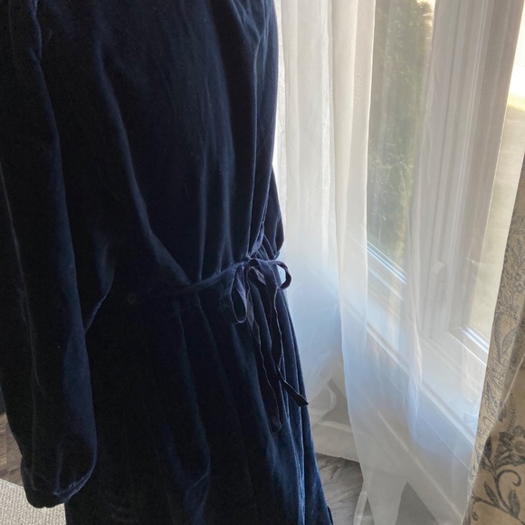 April Cornell Jewell Collection Midnight Blue Velvet Dress Sz M Embroidered - Picture 5 of 13